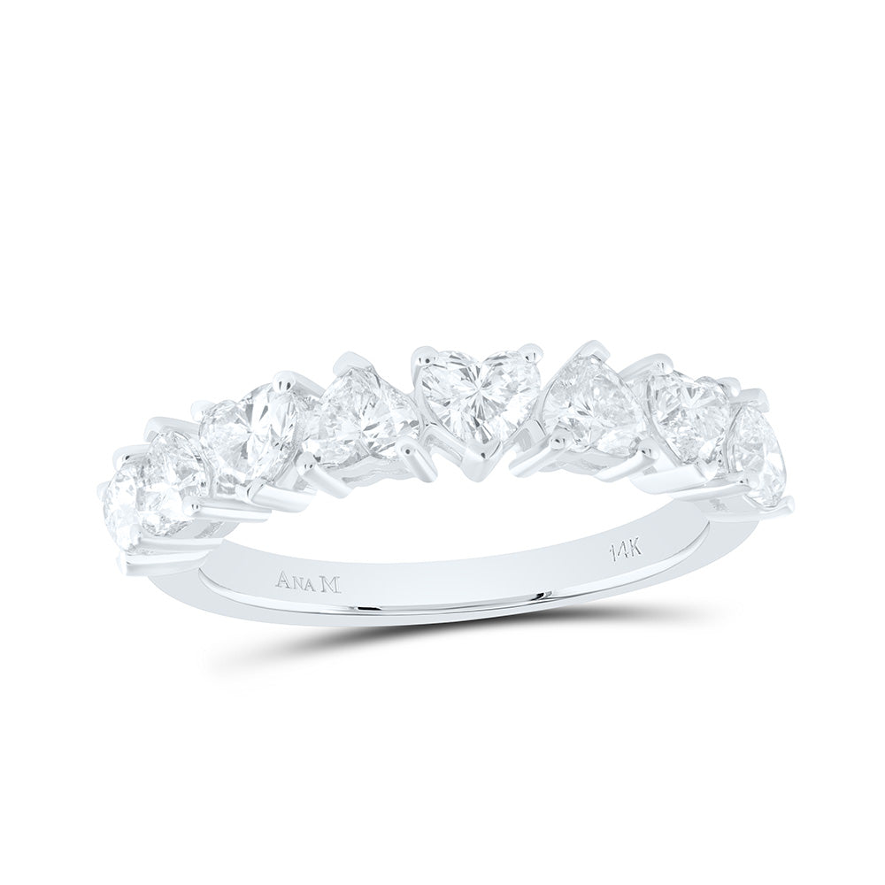 14k Gold 1 1/2 CTW-Natural Diamond Fashion Heart Band