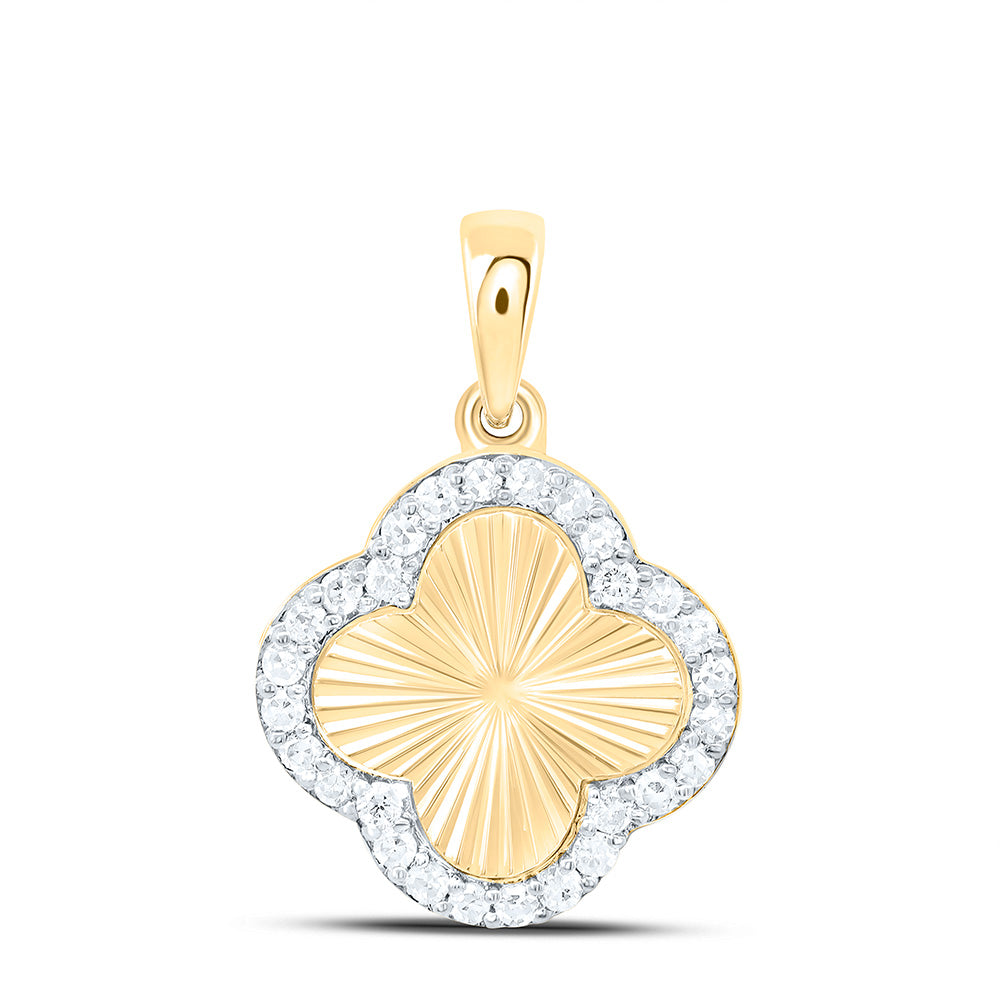 14k Gold 1/6 CTW-Natural Diamond Gift Clover Pendant