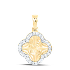 14k Gold 1/6 CTW-Natural Diamond Gift Clover Pendant