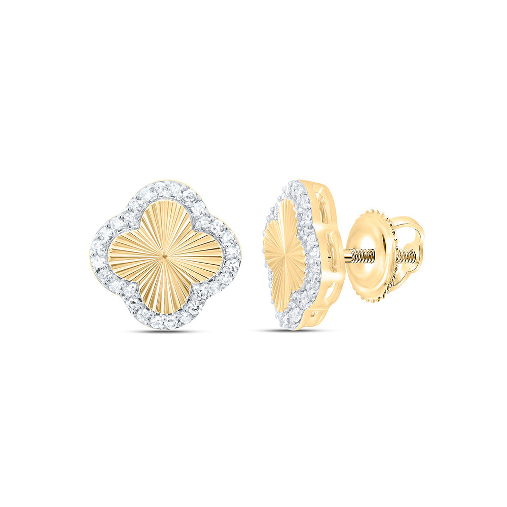 14k Gold 1/5 CTW-Natural Diamond Gift Clover Earring