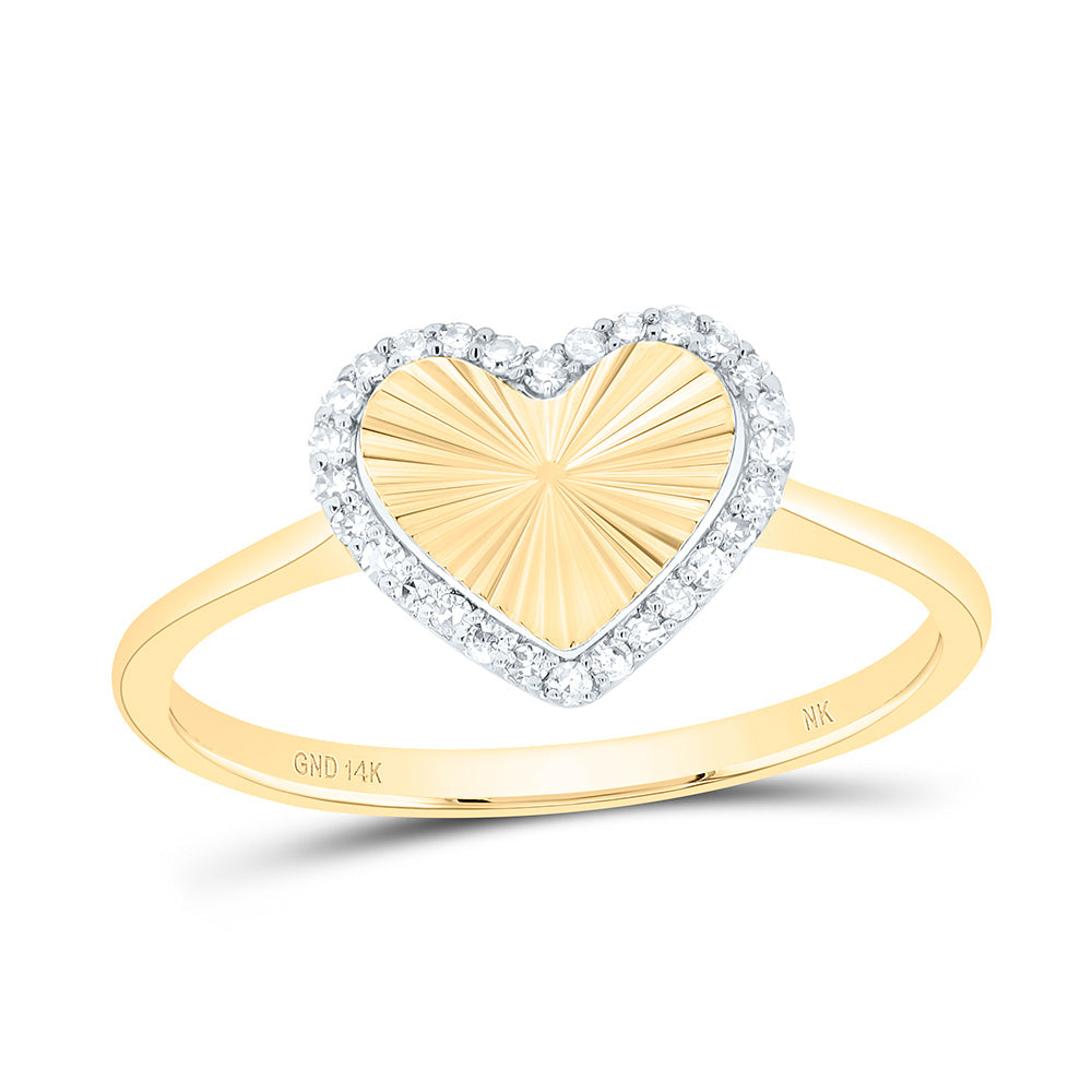 14k Gold 1/10 CTW-Natural Diamond Gift Heart Ring