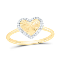 14k Gold 1/10 CTW-Natural Diamond Gift Heart Ring
