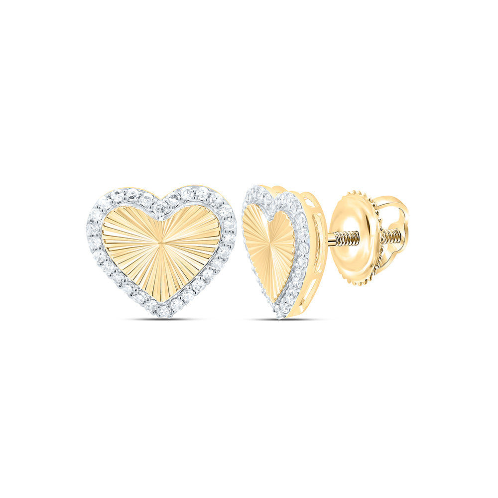 14k Gold 1/4 CTW-Natural Diamond Gift Heart Earring
