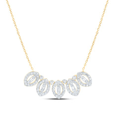 14k Gold 1/2 CTW-Natural Diamond Fashion Necklace (18 Inch )