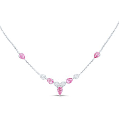 14k Gold 1/10 CTW-Natural Diamond 1 1/5 CTWps-Pi Sapp Natural Gemstone Pear Necklace (18 Inch )