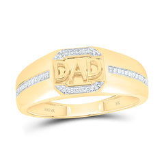 10k Gold 1/8 CTW-Natural Diamond "Dad" Mens Ring