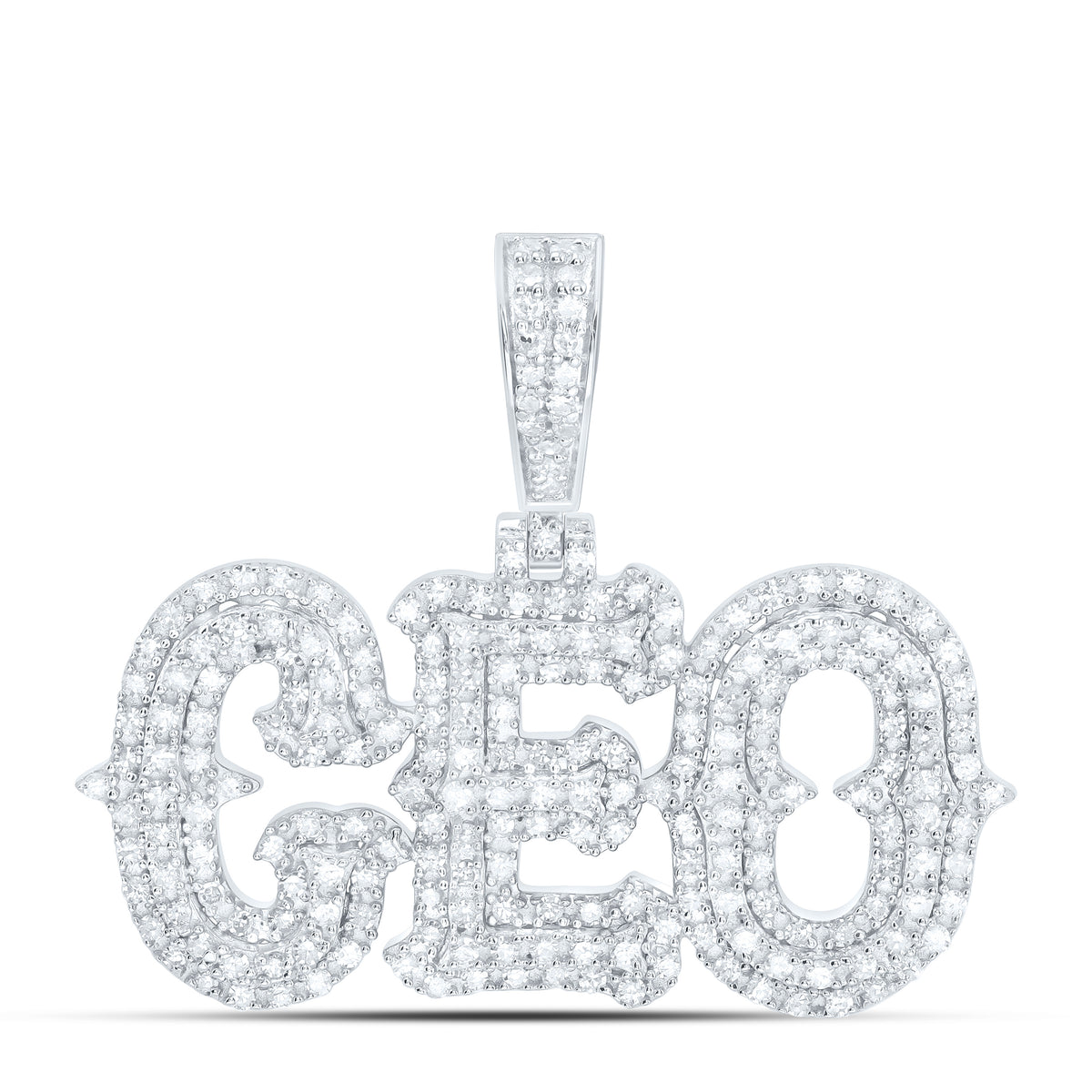 Sterling Silver 3/4 CTW-Natural Diamond "Ceo" Mens Charm