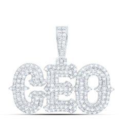 Sterling Silver 3/4 CTW-Natural Diamond "Ceo" Mens Charm