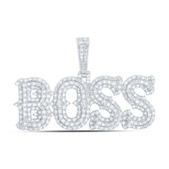 Sterling Silver 1 CTW-Natural Diamond "Boss" Mens Charm