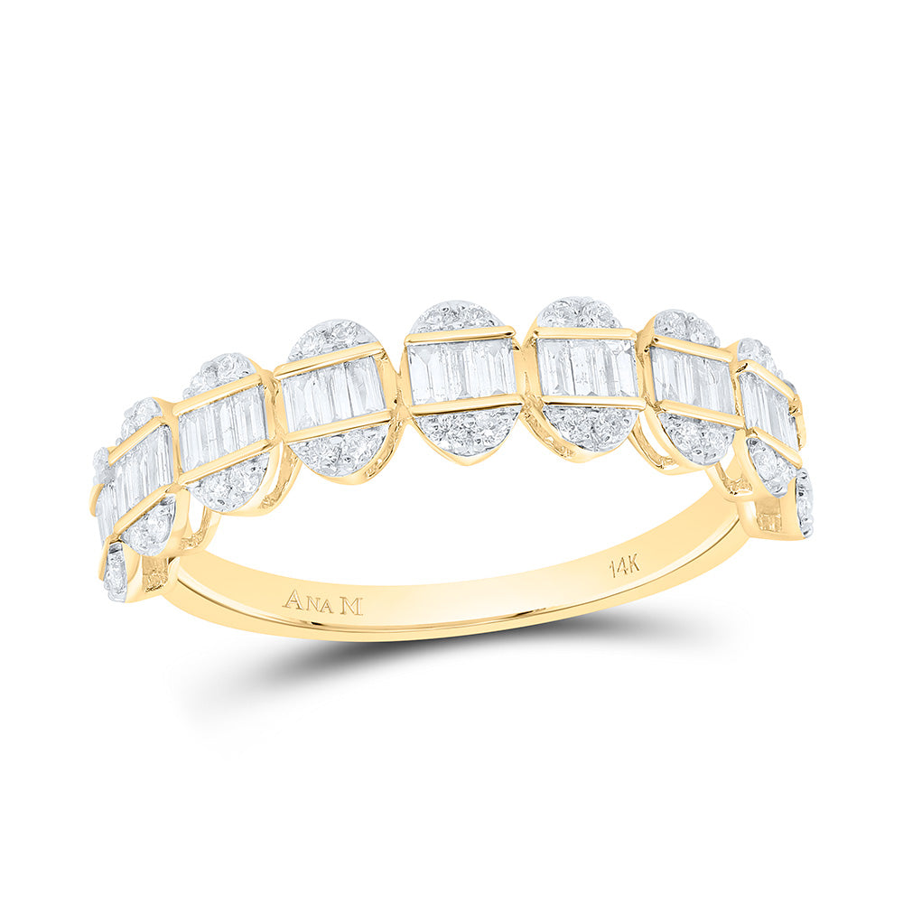 14k Gold 1/2 CTW-Natural Diamond Fashion Oval Band