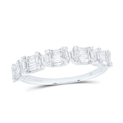 14k Gold 1/2 CTW-Natural Diamond Fashion Emerald Band