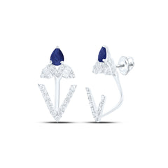 14k Gold 1/3 CTW-Natural Diamond 1/3 CTW-Ps-Bs Natural Gemstone Earring