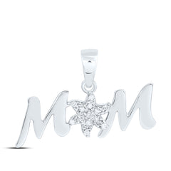 10k Gold 0.03 CTW-Natural Diamond Gift "Mom" Pendant