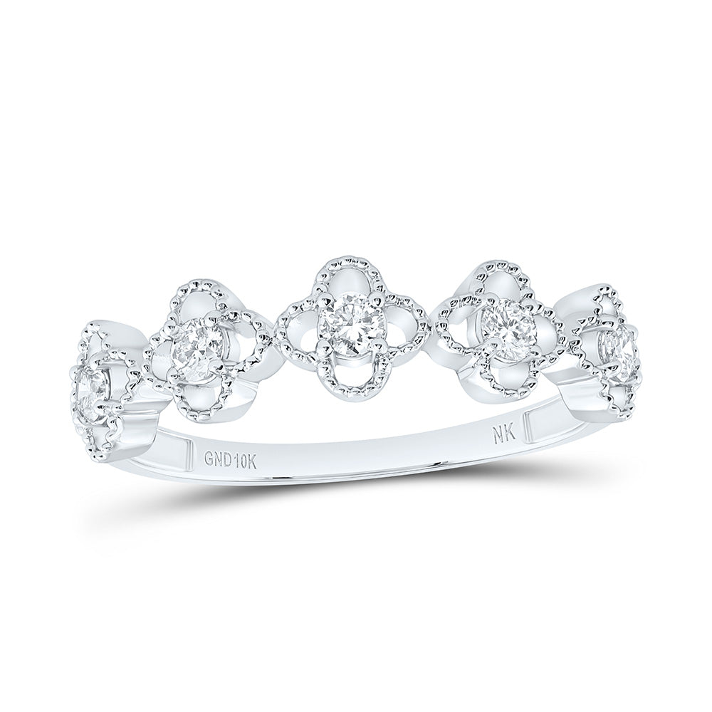10k Gold 1/4 CTW-Natural Diamond Fashion Clover Ring