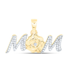 10k Gold 1/5 CTW-Natural Diamond Gift "Mom" Pendant
