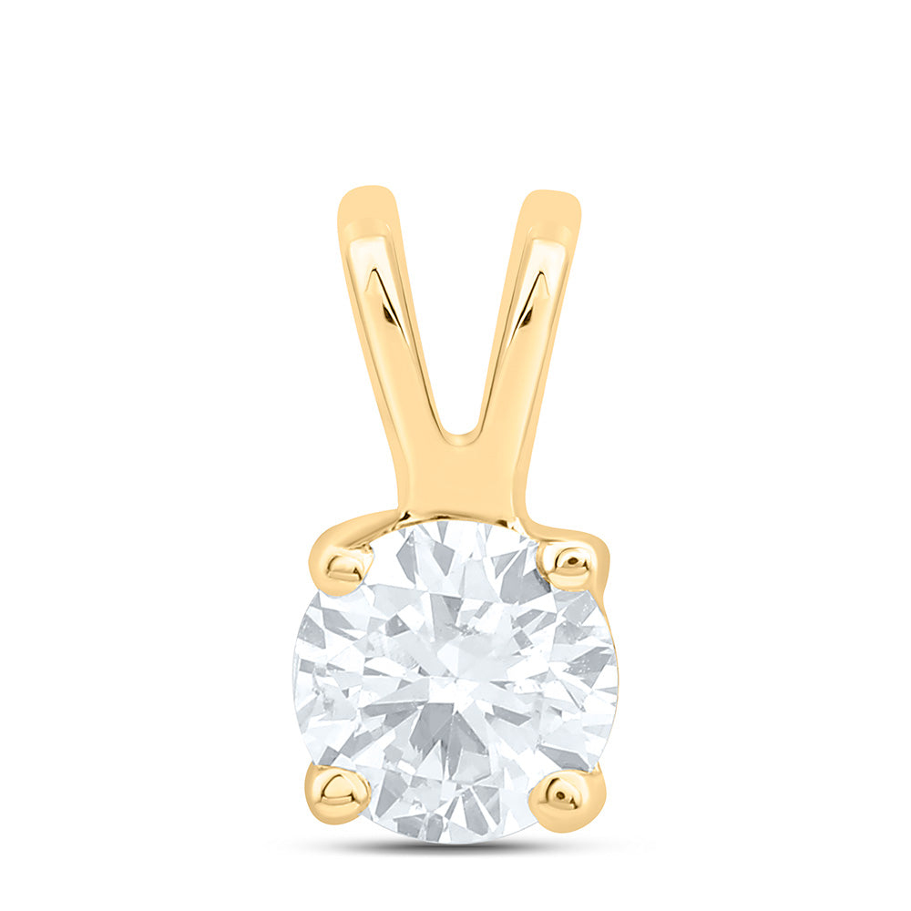 14k Gold 1/5 CTW-Natural Diamond I1 Ij Round Solitaire Pendant