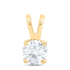 14k Gold 1/5 CTW-Natural Diamond I1 Ij Round Solitaire Pendant