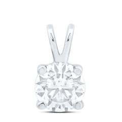 14k Gold 1/2 CTW-Natural Diamond I1 Ij Round Solitaire Pendant