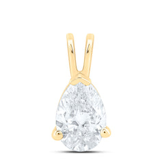 14k Gold 1/2 CTW-Natural Diamond I1 Ij Pear Solitaire Pendant
