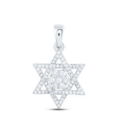 10k Gold 1/3 CTW-Natural Diamond Star Of David Pendant