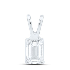 14k Gold 1/4 CTW-Natural Diamond I1 Ij Emerald Solitaire Pendant