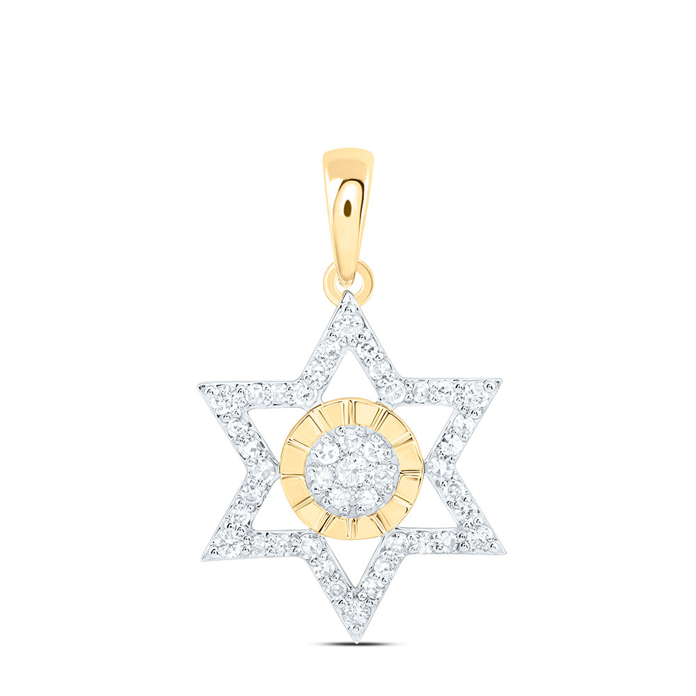 10k Gold 1/4 CTW-Natural Diamond Star Of David Pendant