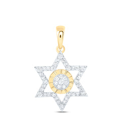 10k Gold 1/4 CTW-Natural Diamond Star Of David Pendant