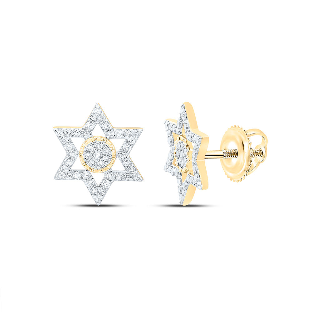 10k Gold 1/4 CTW-Natural Diamond Star Of David Earring