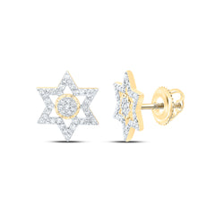 10k Gold 1/4 CTW-Natural Diamond Star Of David Earring