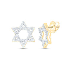 10k Gold 1/5 CTW-Natural Diamond Star Of David Earring