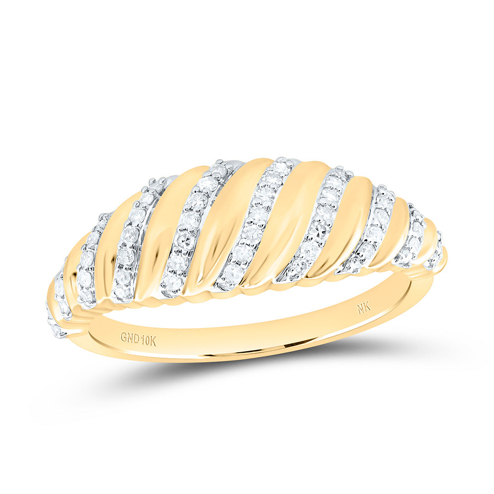 10k Gold 1/5 CTW-Natural Diamond Fashion Croissant Ring