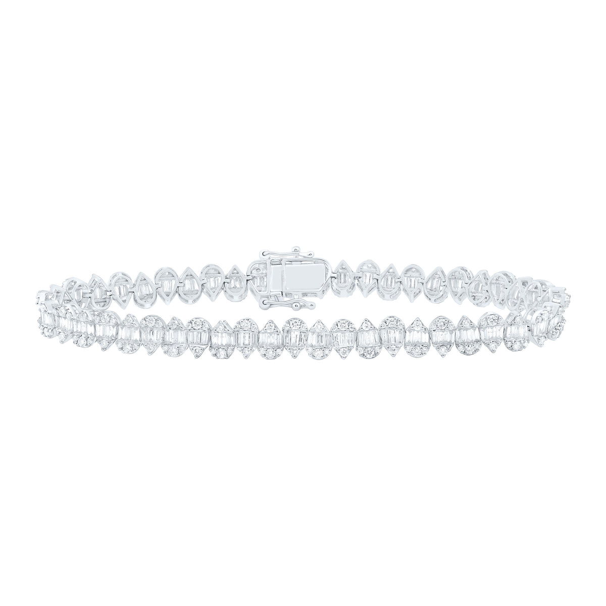 14k Gold 4 3/4 CTW-Natural Diamond Fashion Pear Bracelet (7 Inch )