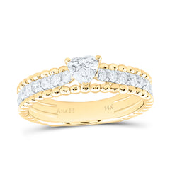 14k Gold 3/4 CTW-Natural Diamond 1/3 CTW-Cht Fashion Heart Band
