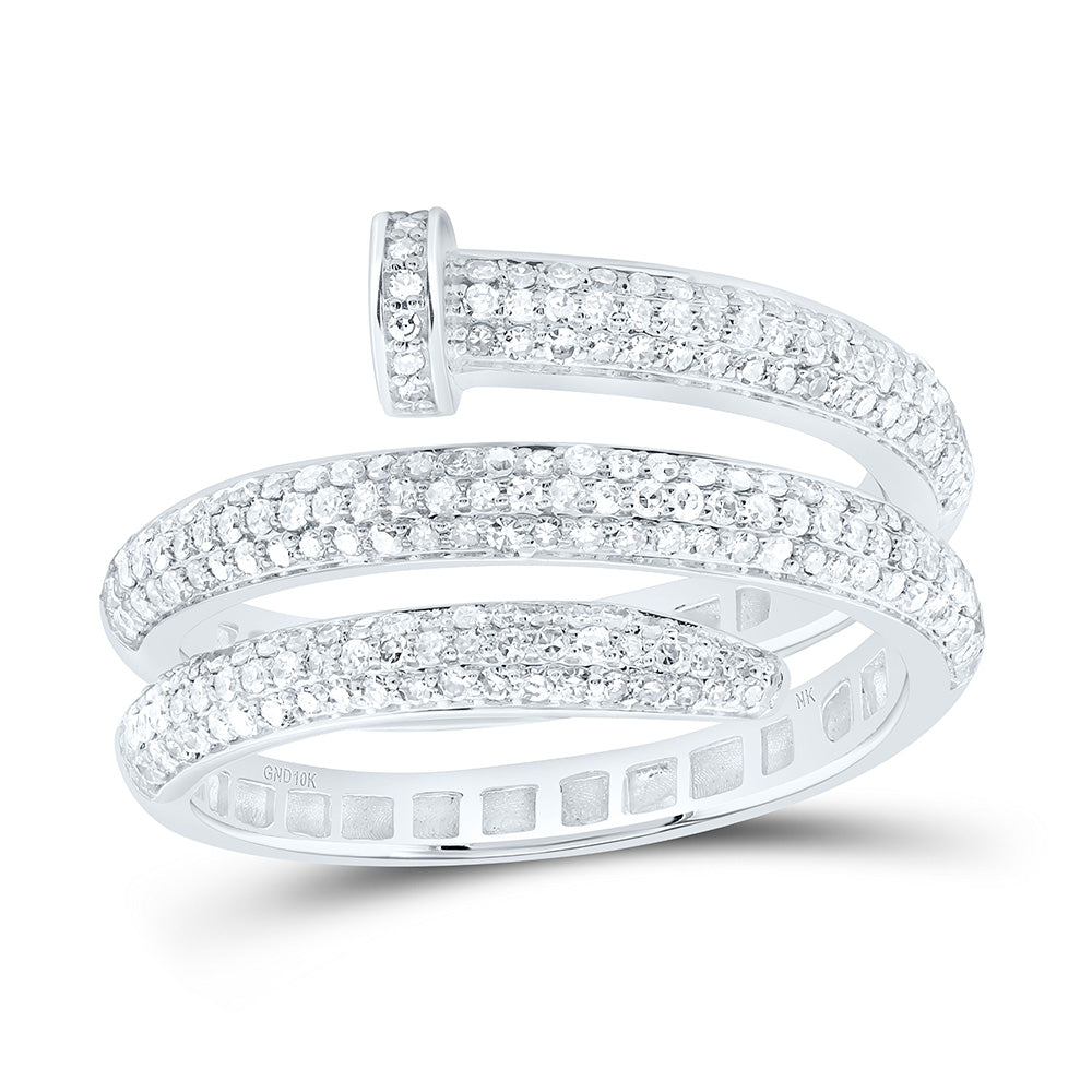 10k Gold 5/8 CTW-Natural Diamond Fashion Nail Ring
