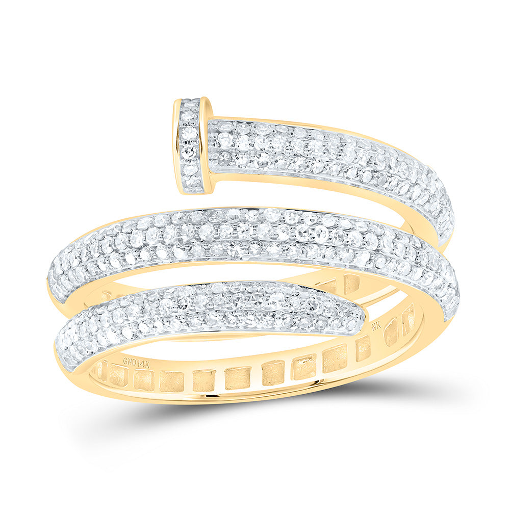 14k Gold 5/8 CTW-Natural Diamond Fashion Nail Ring
