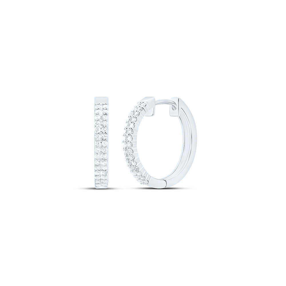 10k Gold 1/3 CTW-Natural Diamond Fashion Hoop Earring