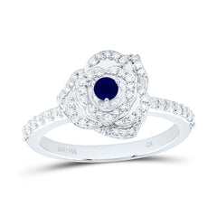 14k Gold 3/8 CTW-Natural Diamond 1.5MM-Rd-Bs Natural Gemstone Rose Ring