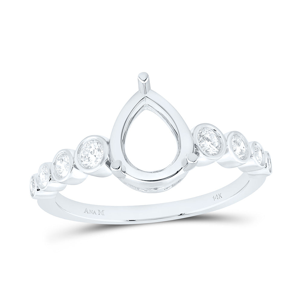 14k Gold 1/3 CTW-Natural Diamond 2 CTW-Cps Semi-Mount Bridal Ring