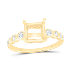 14k Gold 1/3 CTW-Natural Diamond 2 CTW-Csq Semi-Mount Bridal Ring
