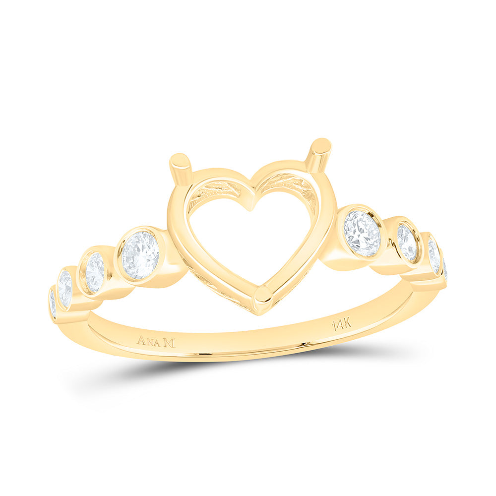 14k Gold 1/3 CTW-Natural Diamond 2 CTW-Cht Semi-Mount Bridal Ring