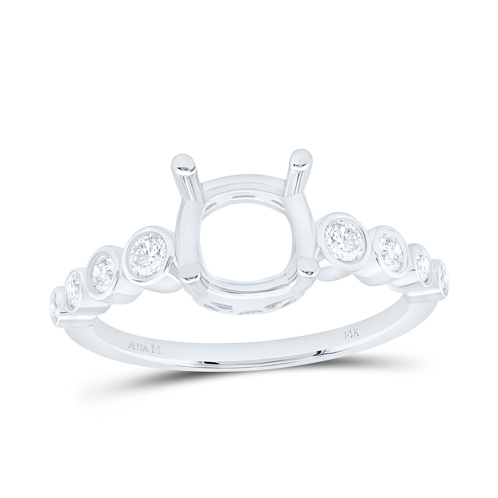 14k Gold 1/3 CTW-Natural Diamond 2 CTW-Ccu Semi-Mount Bridal Ring