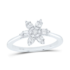 10k Gold 1/5 CTW-Natural Diamond Gift Flower Ring