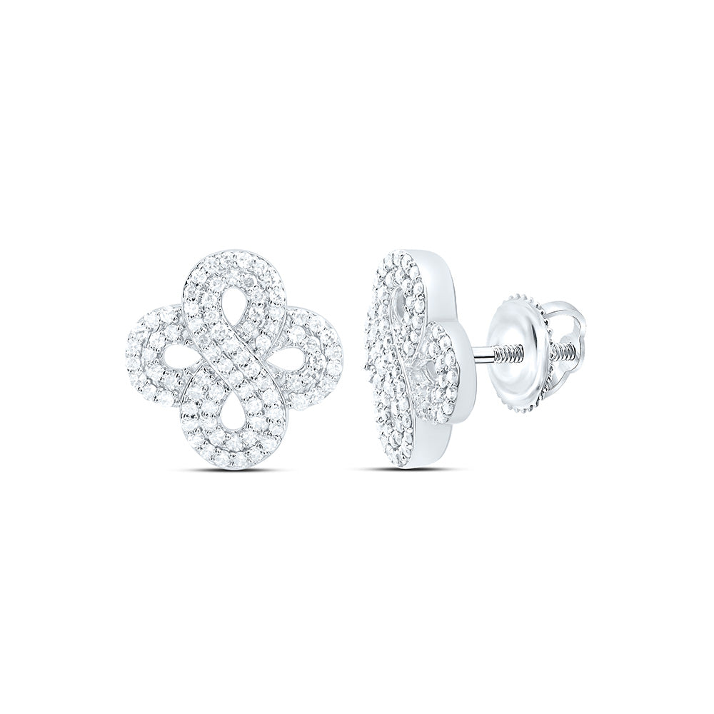 14k Gold 1/2 CTW-Natural Diamond Fashion Infinity Clover Earring