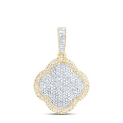 10k Gold 1 CTW-Natural Diamond Fashion Clover Pendant