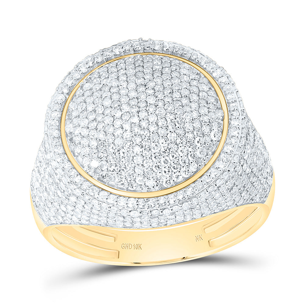 10k Gold 2 1/4 CTW-Natural Diamond Round Mens Ring