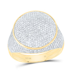 10k Gold 2 CTW-Natural Diamond Round Mens Ring