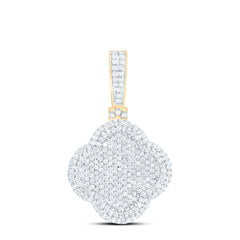 10k Gold 3/4 CTW-Natural Diamond Fashion Clover Pendant