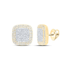 10k Gold 1 CTW-Natural Diamond Fashion Cushion Earring