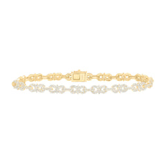 10k Gold 3 CTW-Natural Diamond Mens Bracelet (8 Inch )