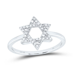 10k Gold 1/6 CTW-Natural Diamond Fashion Star Of David Ring
